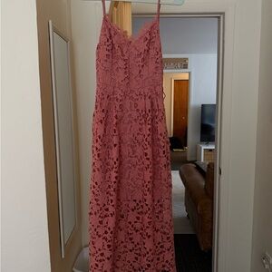 ASTR the Label Pink Dusty Rose Lace Midi Dress Bridesmaid